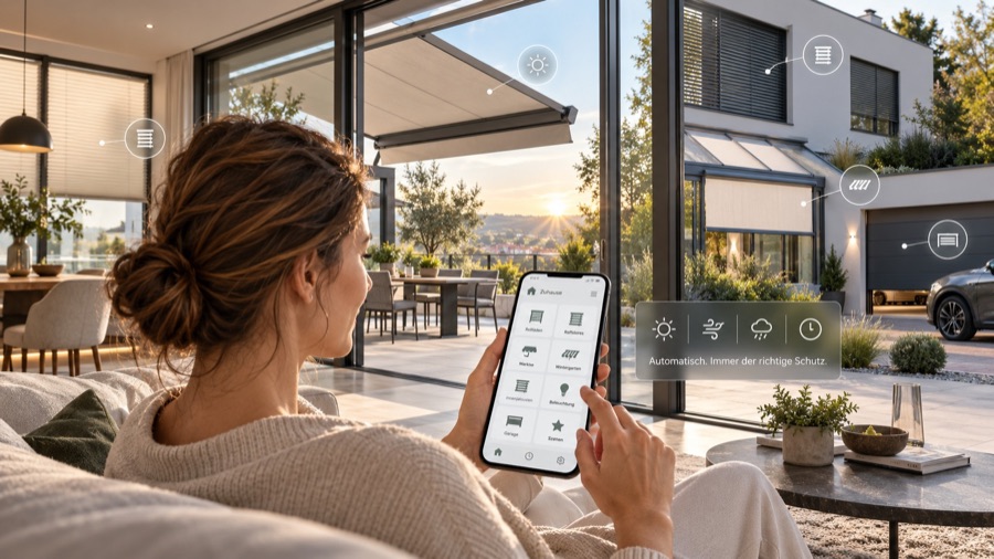 Smart-Home-Steuerung für verschiedene Sonnenschutzsysteme